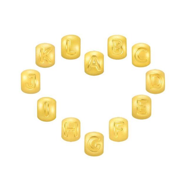 周生生 超品预售 周生生charme宝贝字母黄金转运珠黄金吊坠diy串珠情侣
