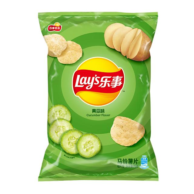 Lay's 乐事 薯片黄瓜味75g×1袋零食休闲食品网红宿舍
