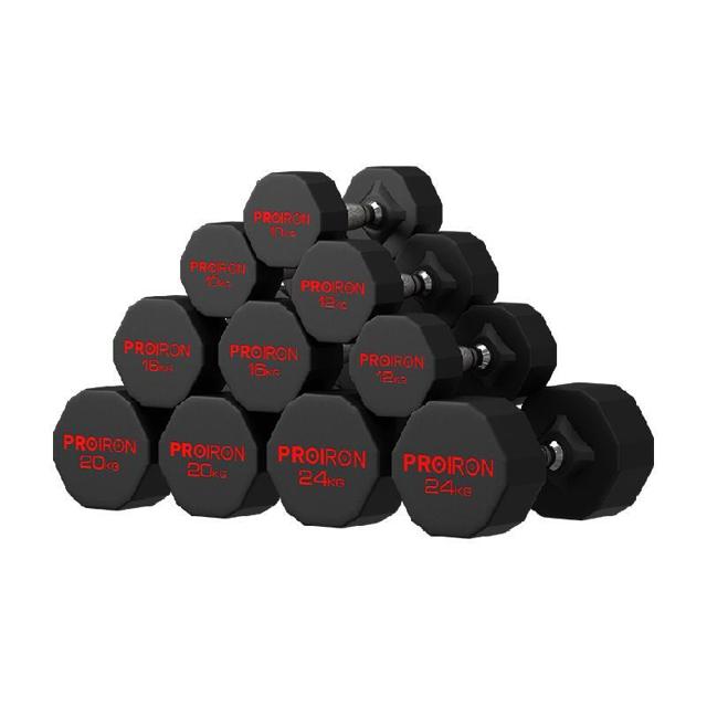 PROIRON 纯钢包胶哑铃3-20KG男士健身家用训练器材高端 1件