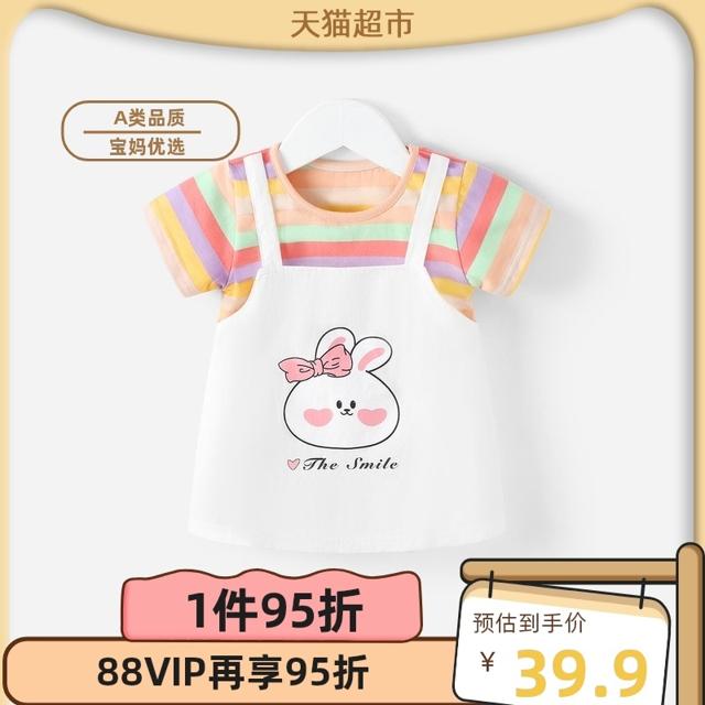 Miiow 猫人 女童连衣裙夏季童装儿童裙子宝宝公主裙2023新款婴儿夏装洋气