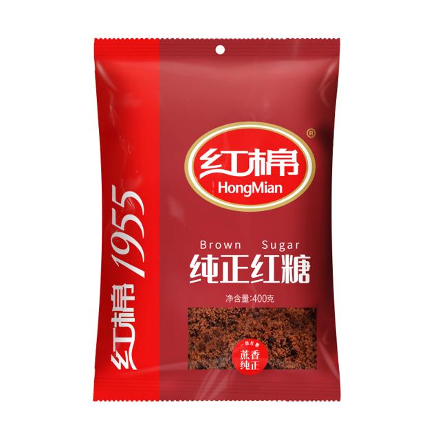 HongMian 红棉 纯正红糖400g袋装老红糖土红糖速溶红糖粉女人大姨妈食糖调理