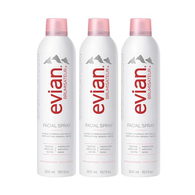 88VIP：evian 依云 补水保湿矿泉水喷雾 300ml*3支