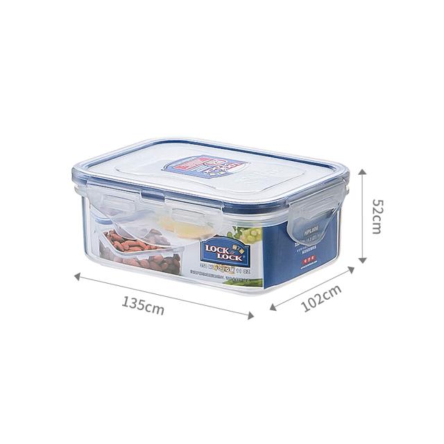 LOCK&LOCK 塑料保鲜盒食品级外出便携水果便当盒长方形350ml小饭盒