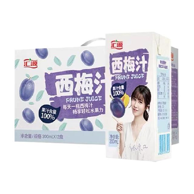 汇源 100%果味饮料西梅汁200ml*12盒果汁浓缩果蔬汁礼盒饮品整箱