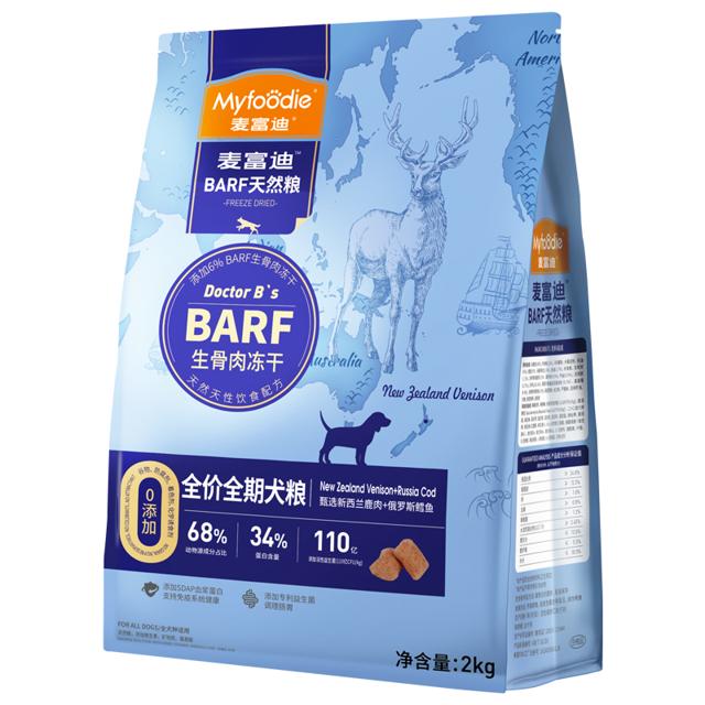 Myfoodie 麦富迪 barf成犬双拼冻干生骨肉狗粮 500g