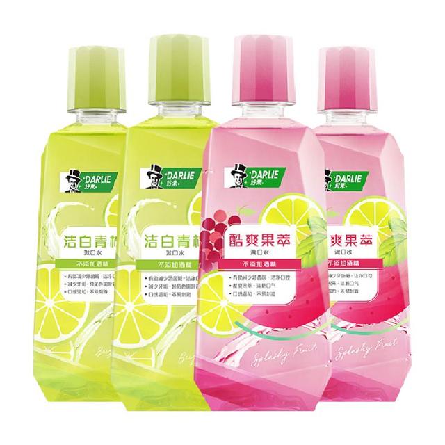 DARLIE 好来 原黑人)果萃青柠漱口水500ml*4瓶洁白清新口气不刺激