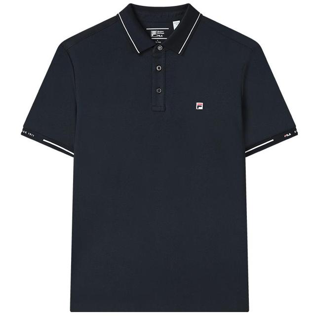 FILA 斐乐 男士短袖POLO衫2023夏季新款透气翻领商务休闲T恤上衣男