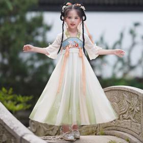 汉服连衣裙古装襦裙中国风超仙公主裙子 蝴蝶兔 120cm