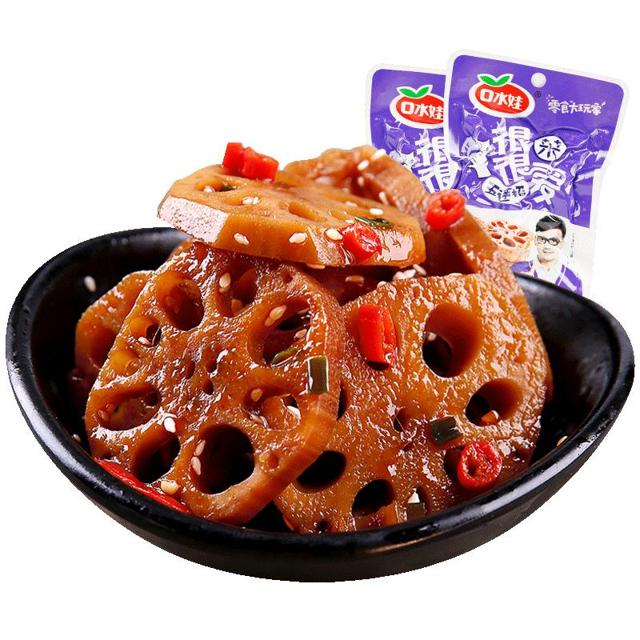 口水娃 卤藕片香辣麻辣莲藕块海带丝散装小包装零食小吃休闲食品