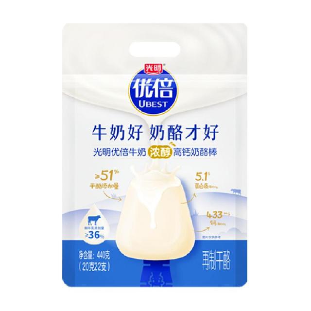 Bright 光明 优倍奶酪棒20g*22支浓醇鲜奶高品质鲜牛乳440g儿童零食营养