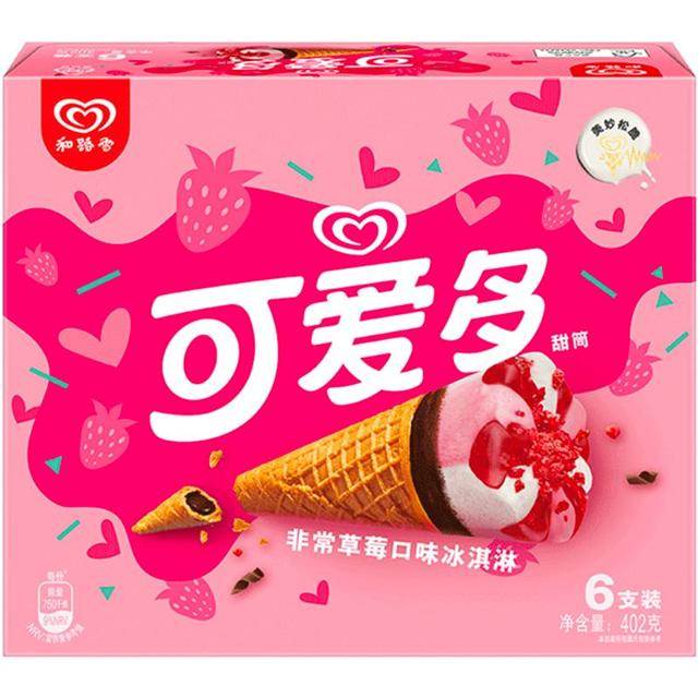 88VIP：WALL'S 和路雪 可爱多甜筒草莓口味 67g*6支
