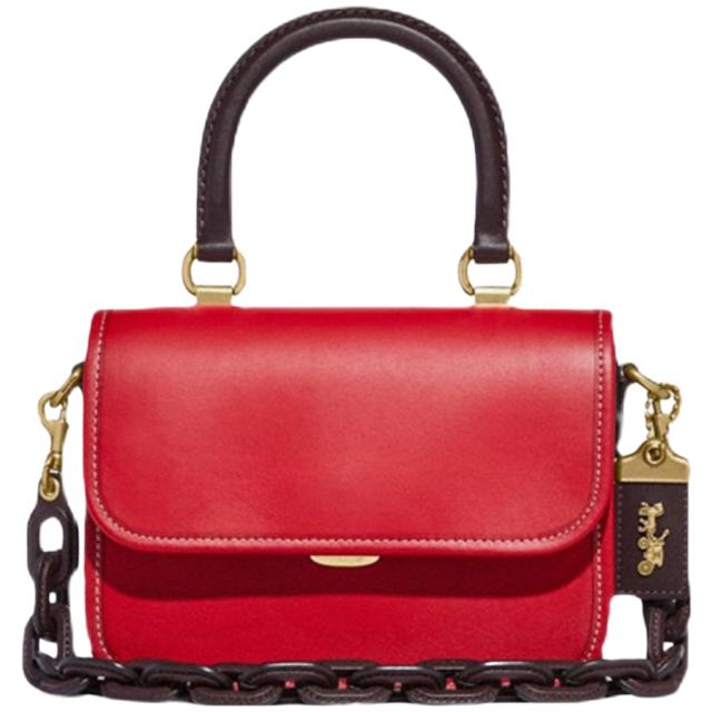 COACH 蔻驰 女士拼色ROGUE 顶部手柄手袋链条包