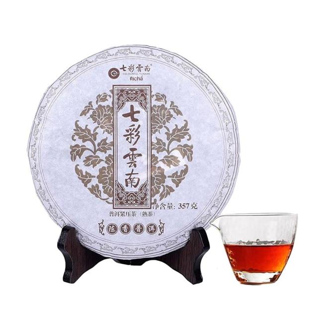 七彩云南 庆沣祥 普洱茶 熟茶 2021年 陈香普洱 357g