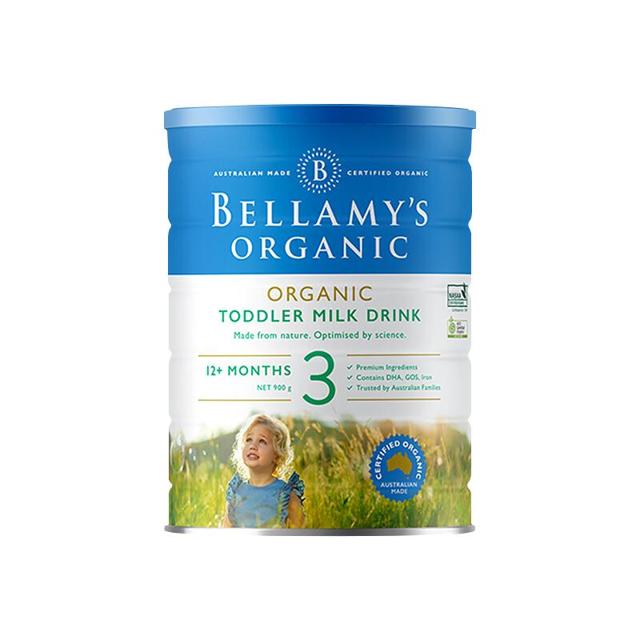 BELLAMY'S 贝拉米 澳洲进口贝拉米有机牛奶粉3段1-3岁宝宝婴幼儿900g官方旗舰店正品