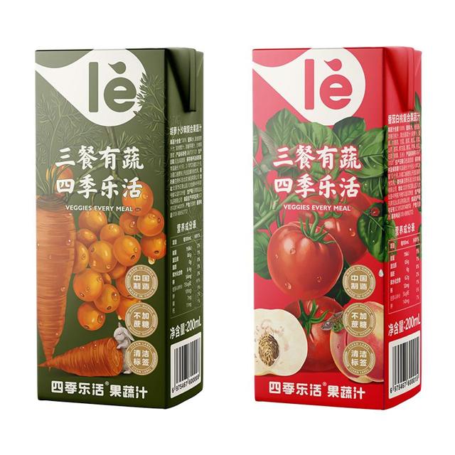 临期品：四季乐活 番茄白桃汁 200ml*6支