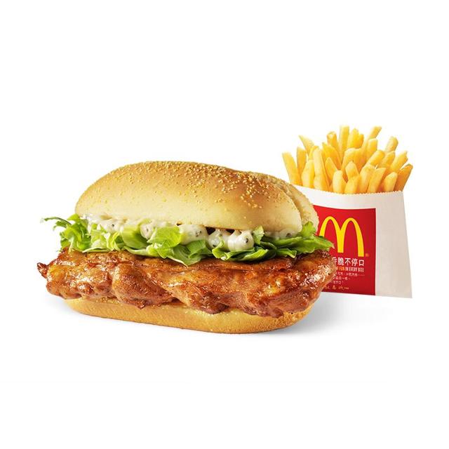 麦当劳 板烧鸡腿堡+小薯 单次电子券