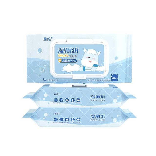 Monvezo 曼维 湿厕纸 家庭实惠装 40抽3包 （200*150mm）