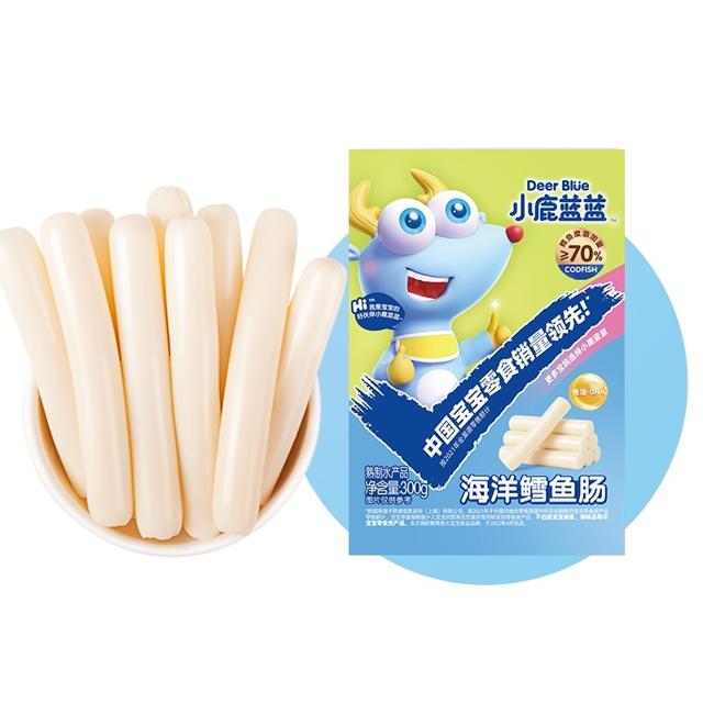 小鹿蓝蓝 宝宝零食鳕鱼肉肠 混合口味 2盒装