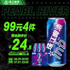 会员专享：珠江啤酒 inb啤酒 500ml*12罐