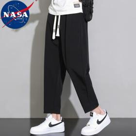 NASADKGM休闲裤子男大码九分运动裤子 2302黑色直筒 XL（120斤-140斤）