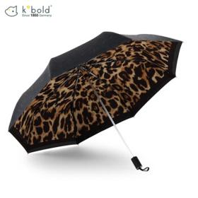 kobold 遮阳伞晴雨两用豹纹双层太阳伞防晒防紫外线小黑伞雨伞女 咖啡色豹纹