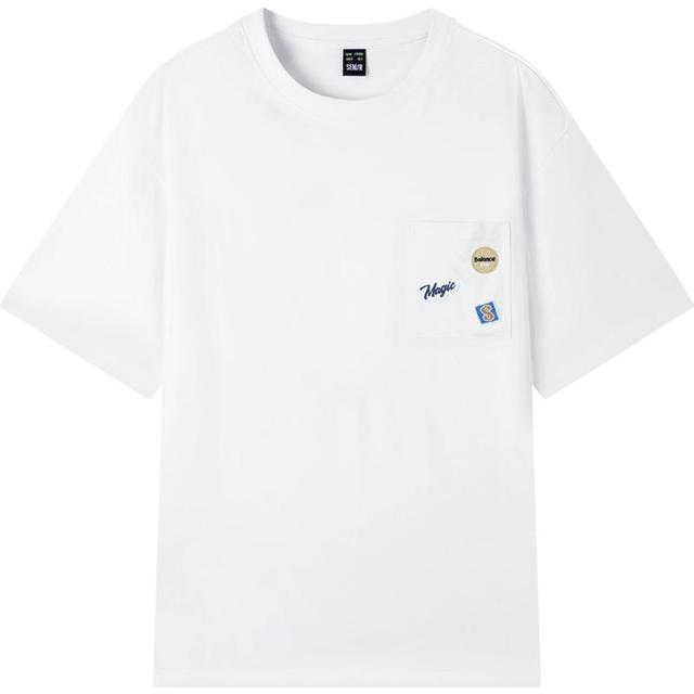 Semir 森马 短袖T恤男趣味章仔潮流夏季新款宽松时尚情侣款纯棉针织上衣