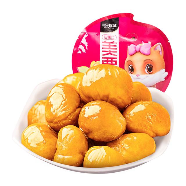 88VIP：三只松鼠 甘栗仁100g×1袋休闲食品零食熟制栗子板栗仁食品小吃