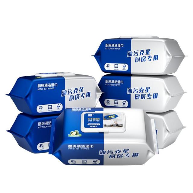 帆王 厨房清洁湿巾大包装特价去油去污油烟机专用纸巾家用油污一擦干净