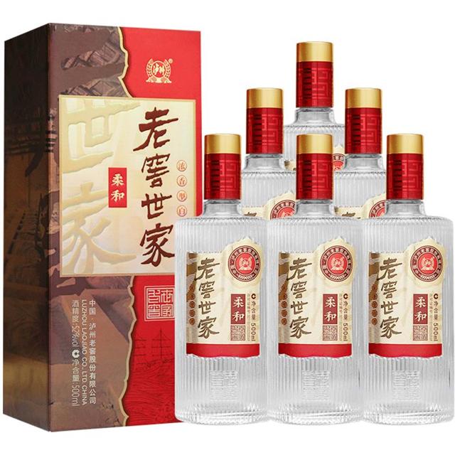 88VIP：泸州老窖 老窖世家 柔和 52%vol 浓香型白酒 500ml*6