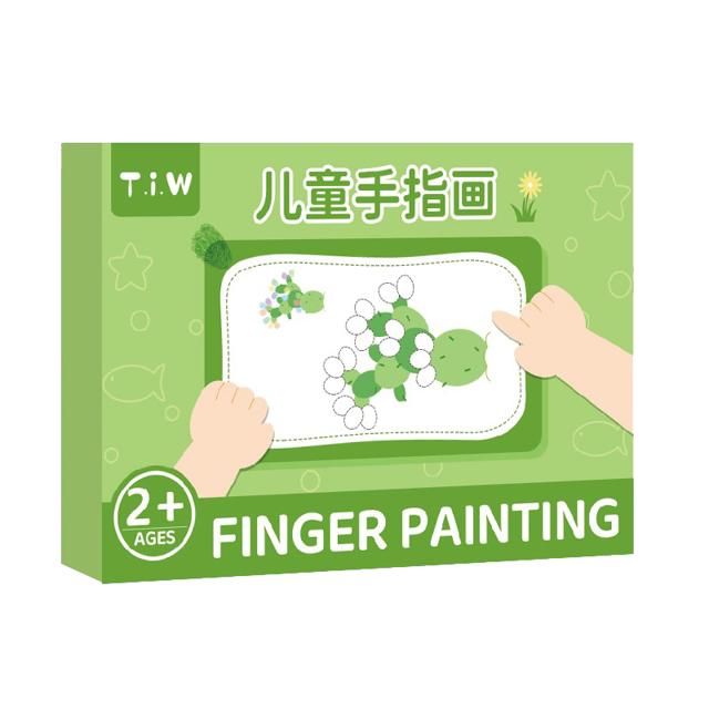 小黑盒+签到 儿童手指画画本6色+30张画卡