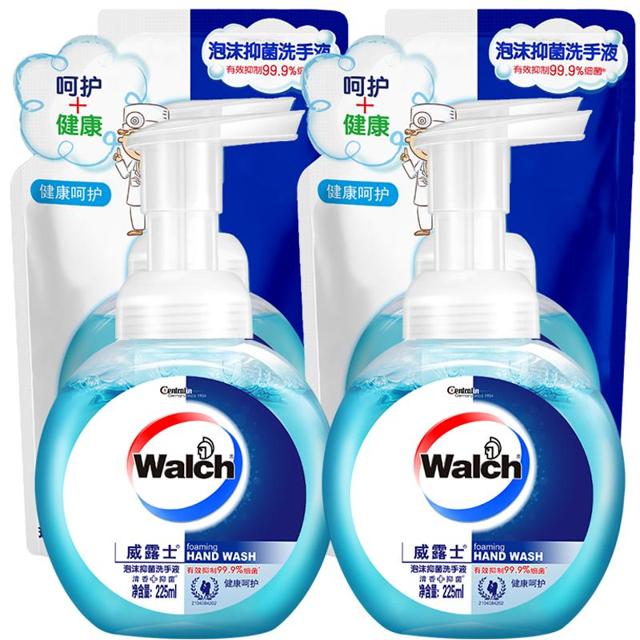 88VIP：Walch 威露士 泡沫抑菌洗手液 900ml（225ml*2瓶+225ml*2袋）