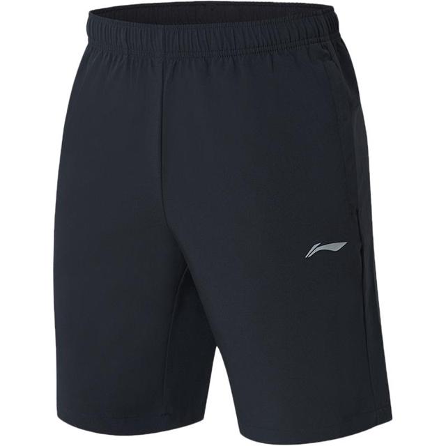 LI-NING 李宁 速干短裤|男士骑行健身跑步运动裤夏季黑色弹力透气五分裤男