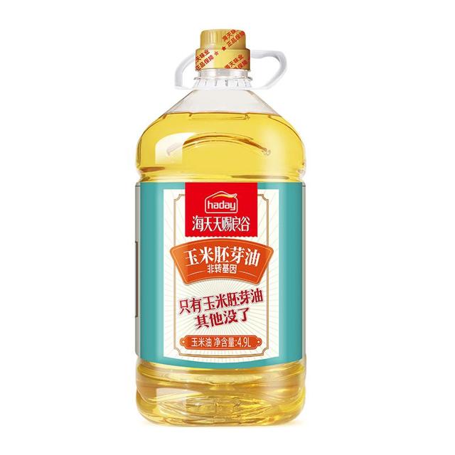 海天 味业正品保证0添加玉米胚芽油4.9L 一级品质烹饪调味