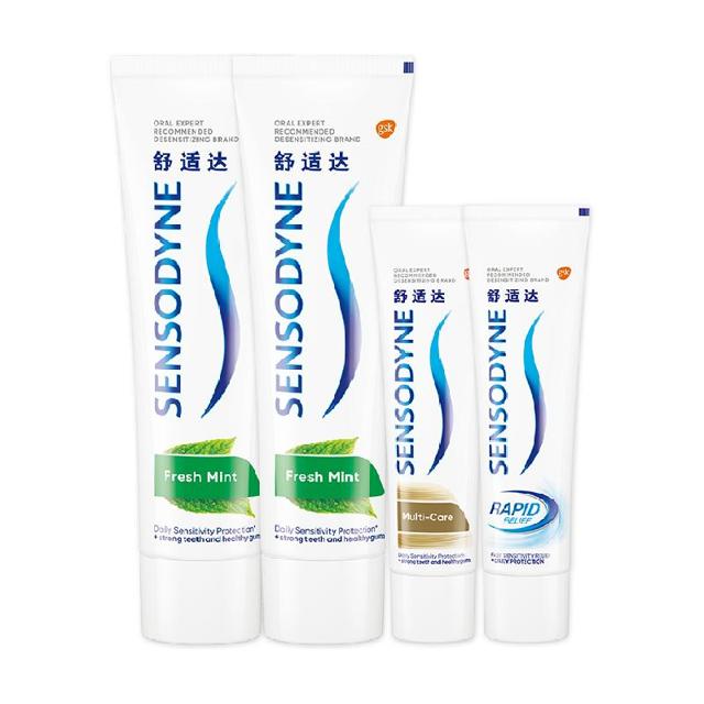 SENSODYNE 舒适达 抗敏感牙膏清新口气多效劲速380gx1套