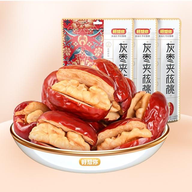 好想你灰枣夹核桃108gx3袋