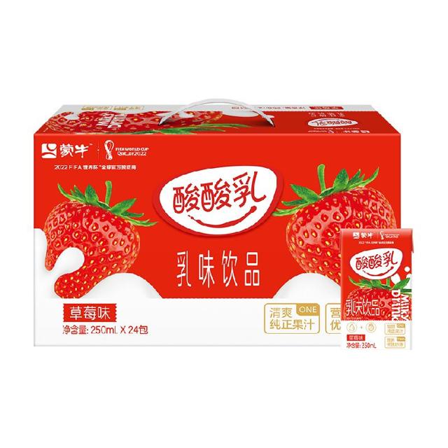 88VIP：MENGNIU 蒙牛 酸酸乳草莓味乳味饮品 250ml*24盒