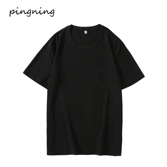 港风液氮氨纶正肩纯色简约短袖t恤女夏季显瘦打底衫纯棉圆领屏柠