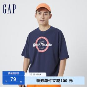 Gap 盖璞 858370 男女款短袖印花T恤