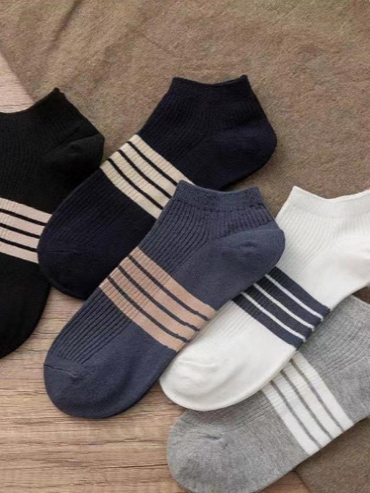浪莎男女纯色简约船袜10双