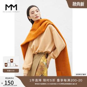 麦檬 MM2022春常规款刺绣连帽卫衣女5CC100141 香橙黄 160/84A/M