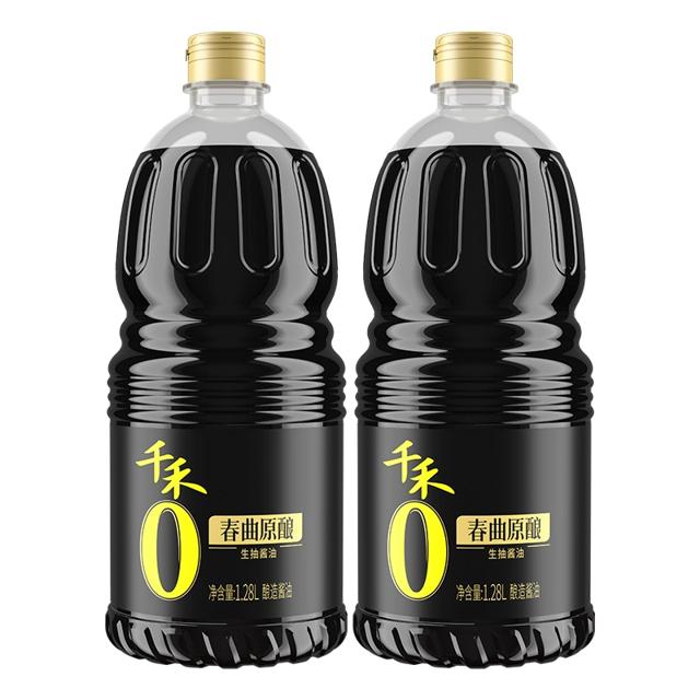 百亿16.9 千禾零添加酱油1.28L*2瓶