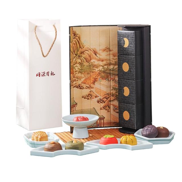 高档国风月饼礼盒装400g