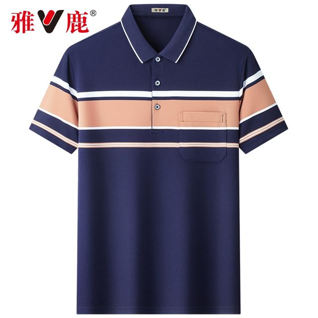 拍2件 雅鹿男士短袖t恤休闲翻领polo衫